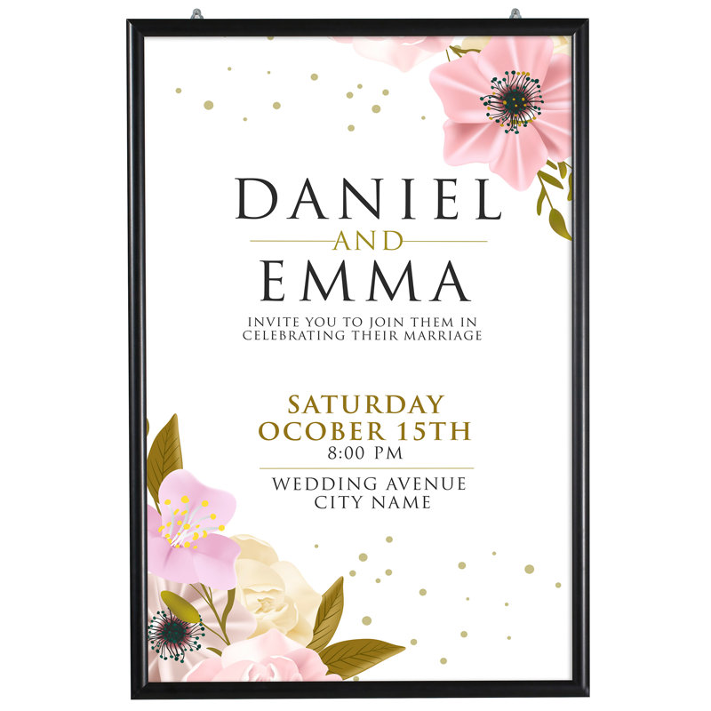 Metal Picture Frame, Black, 24" x 36"