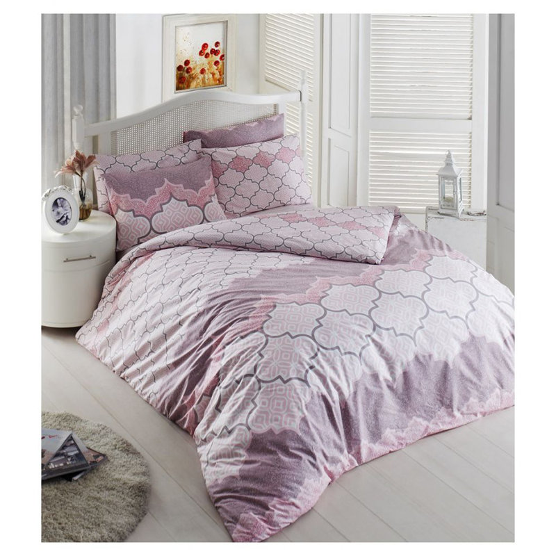 Abstract Duvet Cover Set with Pillowcases, 155 x 220 cm - 1 Pillowcase (80 x 80 cm), Red