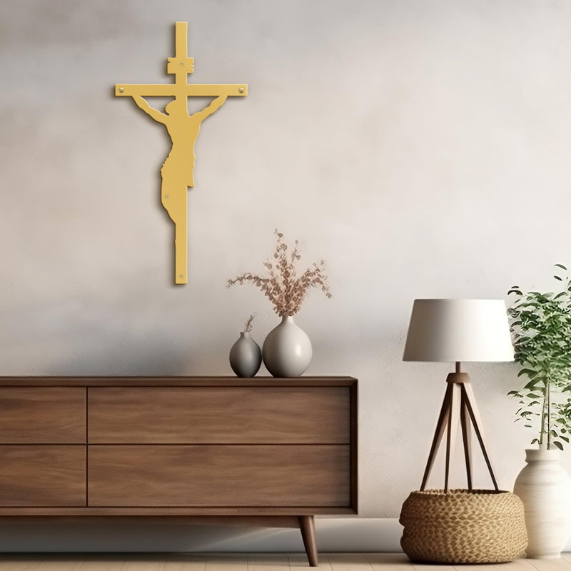 Décoration murale en métal, Or, H 30 po x l 20 po x P 0,05 po