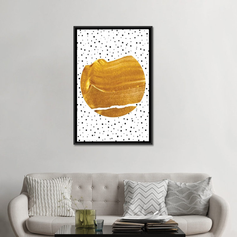 « stay gold », impression sur toile, H 26 po x l 18 po x P 1,5 po, Toile avec cadre noir, Pas de tapis