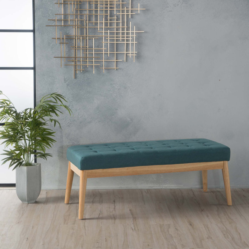 Banc rembourré Babbs, Bleu sarcelle foncé