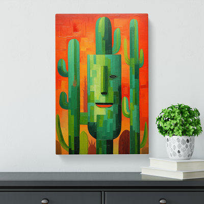 Cactus Cubism - Wrapped Canvas