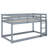 Twin Size Stackable Floor Bunk Bed With Convenient Ladder-1251838099