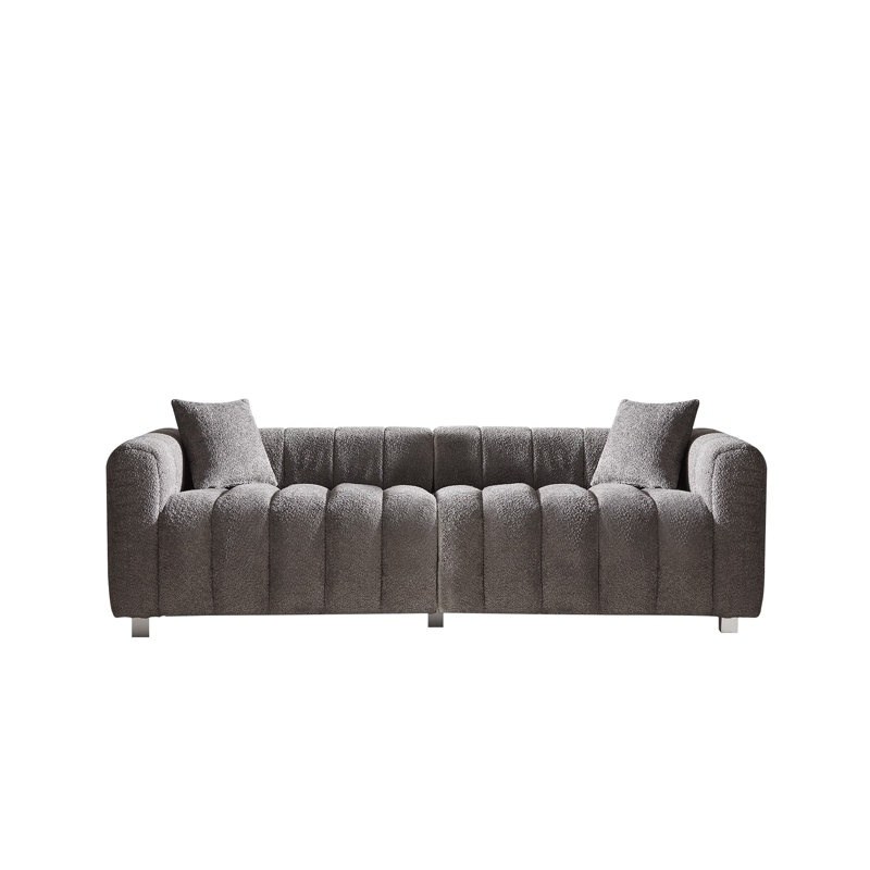 Causeuse 3 places 83,46 po, Velours bleu, H 25,79 po x l 83,46 po x P 32,28 po