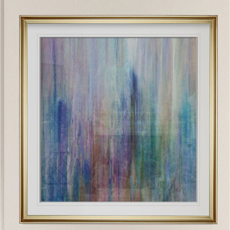 «Mistifier I», peinture, H 16 po x l 16 po x P 2 po, Cadre doré