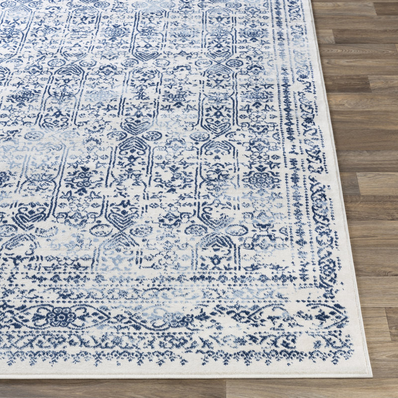 Amelie Blue/White Area Rug, Rectangle 160 x 215cm