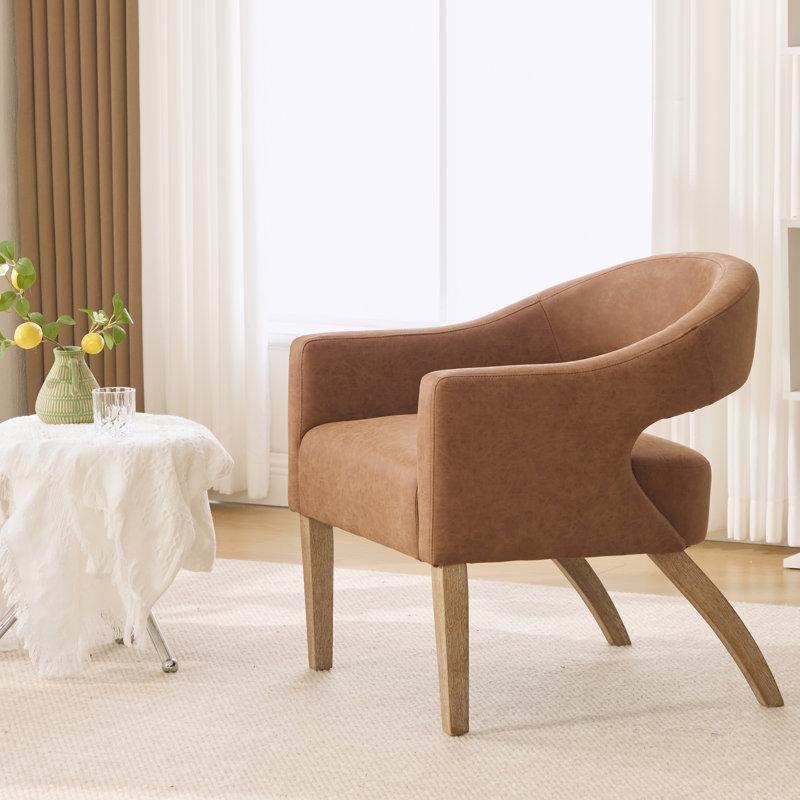 Fauteuil d'appoint rembourré l 26,16 po, Brun