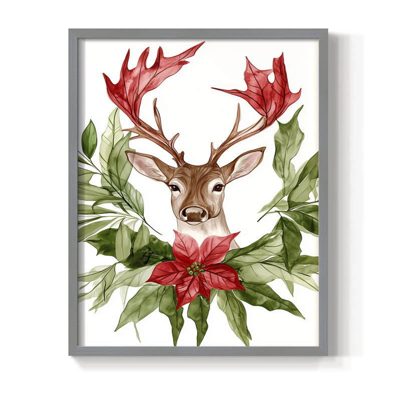 «Christmas Holiday Art DCCDXC», reproduction d'art encadrée - bois massif, Gris, H 15 po x l 12 po