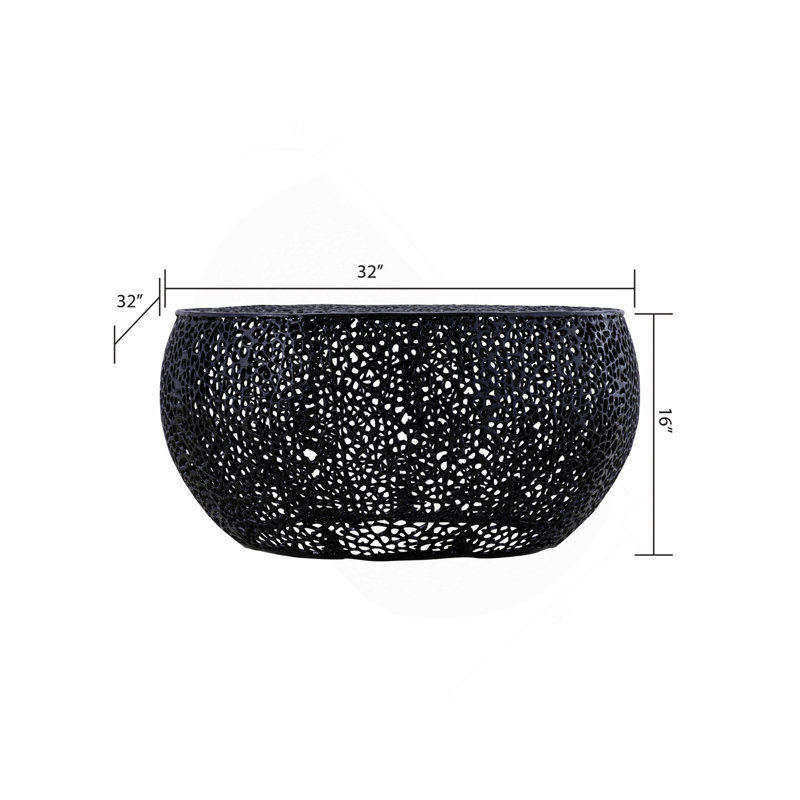 Table basse ronde noire
