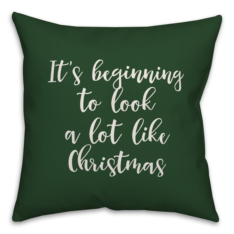  Coussin It's It's Commencer to Look a Lot Like Christmas, Vert foncé, Housse de coussin