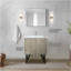 Meuble-lavabo rustique en acacia 30 po X P 20 po D, plateau en marbre de culture, ensemble de robinet en nickel brossé et Miroir-561104816