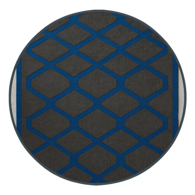 Machine Washable Trellis Black Area Rug