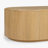 Kodie Modern Natural Oak Oval Coffee Table with Solid Wood Beveled Top Sculptural Plinth Base for Living Room