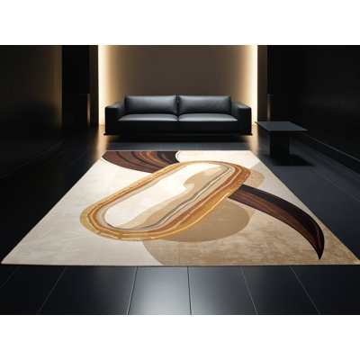 Tapis moelleux et moelleux en beige Clybourn Eclair