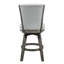De 2 sièges pivotants à hauteur de comptoir, revêtement gris, bois massif, chaises de mobilier de salle à manger 2, velours, structure en bois, transitionnel