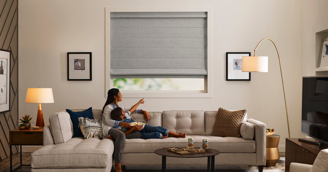 LEVOLOR Roman Shade in Light Grey
