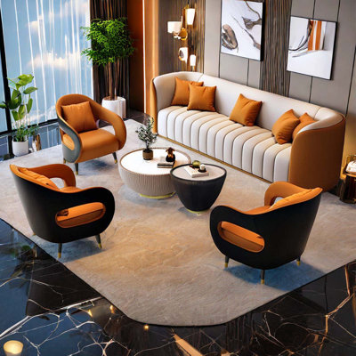 Maslon 6 - Piece Faux Leather Living Room Set by Orren Ellis