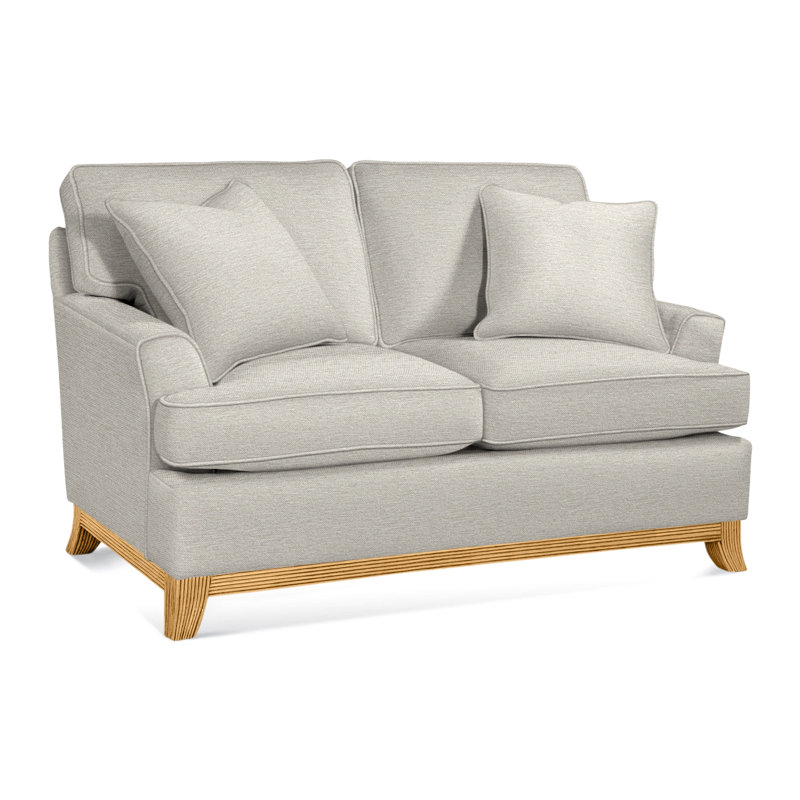 Oaks Way Loveseat, White Performance Fabric; 0851-94, Black Finish