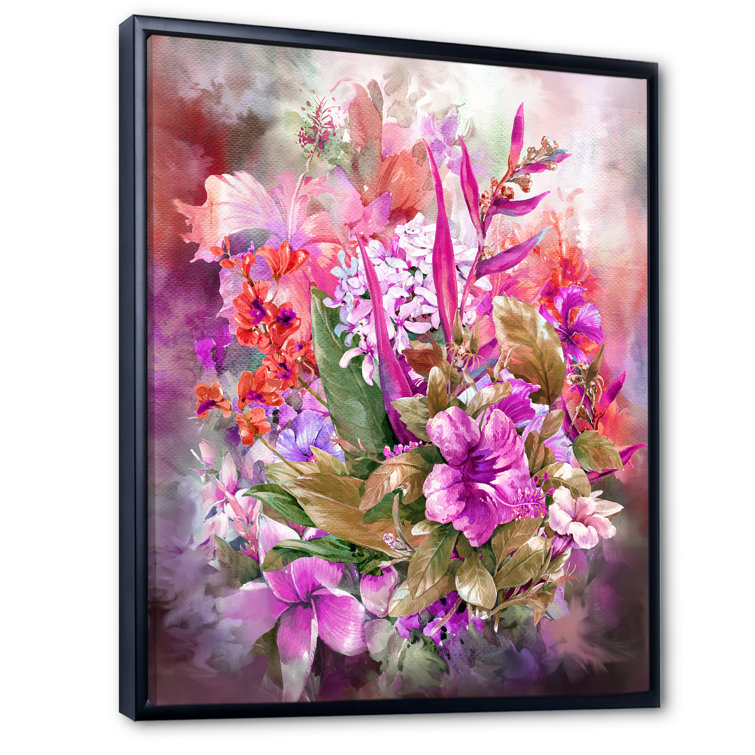 Bay Isle Home Vintage Pink And Purple Summer Flowers Modern Multi And ...