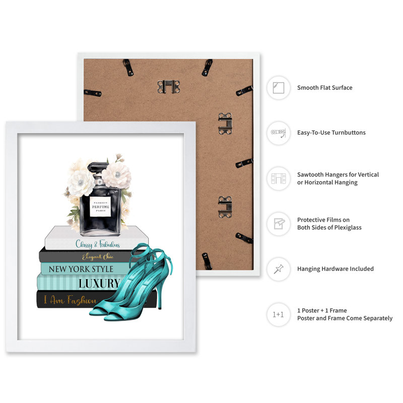 Parfum et talons, Poster, White Framed, 11"H x 14"W