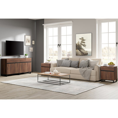 Terrall WAMPAT Modern Living Room Table Sets Of 3, 63 Inch TV Stand And 2 End Table With Drawers For Living Room, Entertainment Center With Storage Ca by Latitude Run