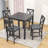 Jerimie 5 - Piece Dining Set, Square Counter Height Wood Table and 4 Upholstered Chairs-852849954-852849955