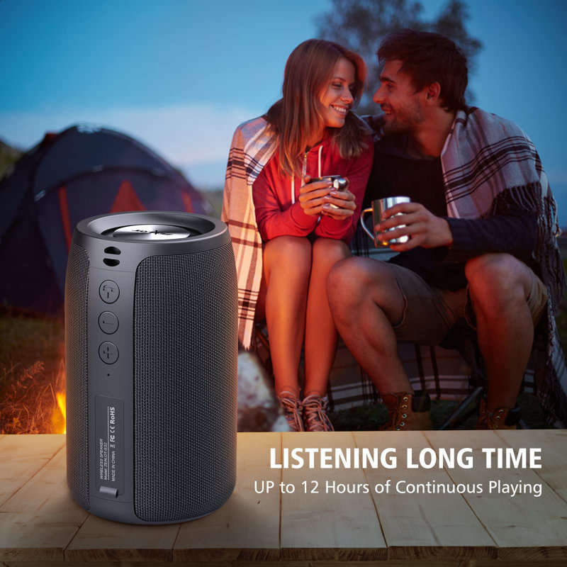 Haut-parleurs portables Bluetooth, haut-parleur sans fil, haut-parleur extérieur, IPX5 imperméable, appariement stéréo / basse / USB / carte micro / TF / AUX