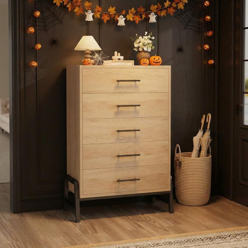75.9cm W 5 - Drawer Chest of Drawers, Tan
