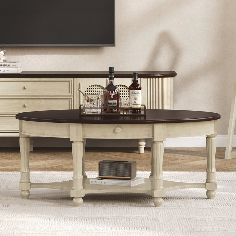 Table basse moderne pour le salon, Espresso / beige