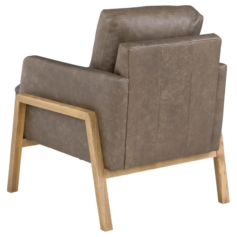 Fauteuil d'appoint en cuir Fletcher, Perle 1181, Tabac