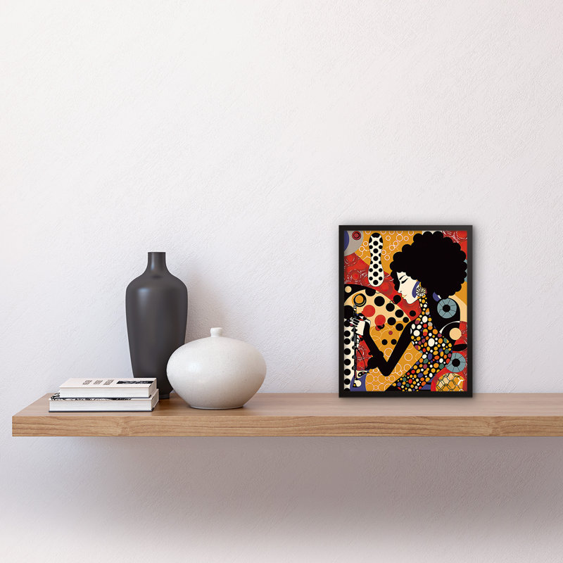 Soul Music Singer Multicoloured Dots Pattern Single Picture Frame Wall Art
