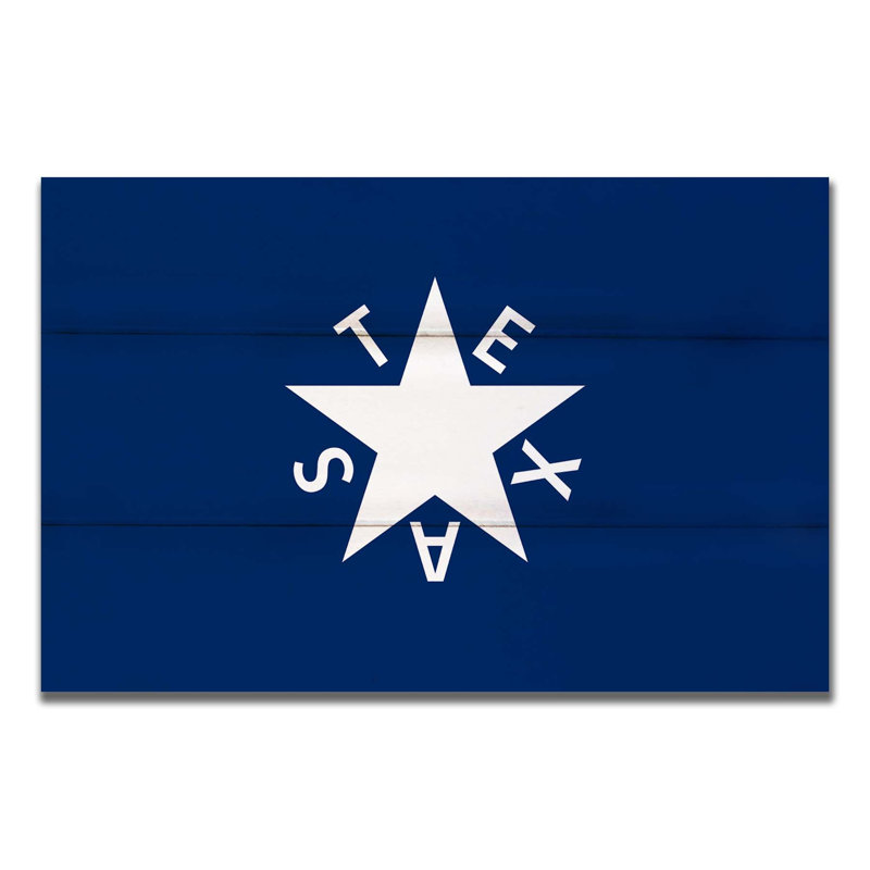 "Drapeau De Zavala" sur bois, H 20 po x l 30 po