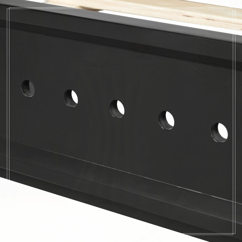 Wood Platform Bed, Black, Queen