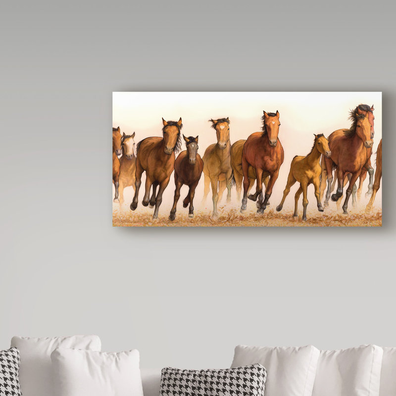 Impression sur toile tendue Gerrity «Running Horses Group», H 10 po x l 19 po x P 2 po