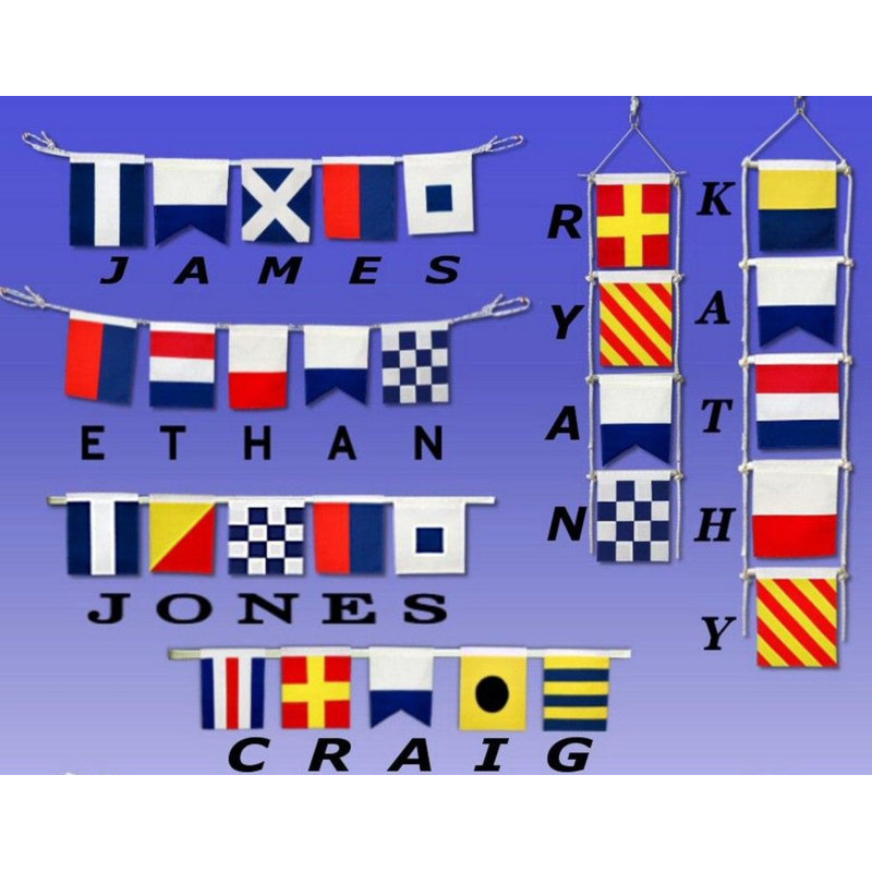 Décoration murale drapeau à alphabet nautique lettre n