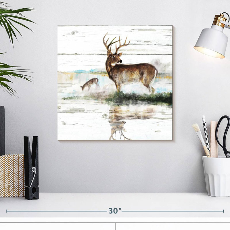 Crowle Rustic Misty Deer, 16" H x 16" W