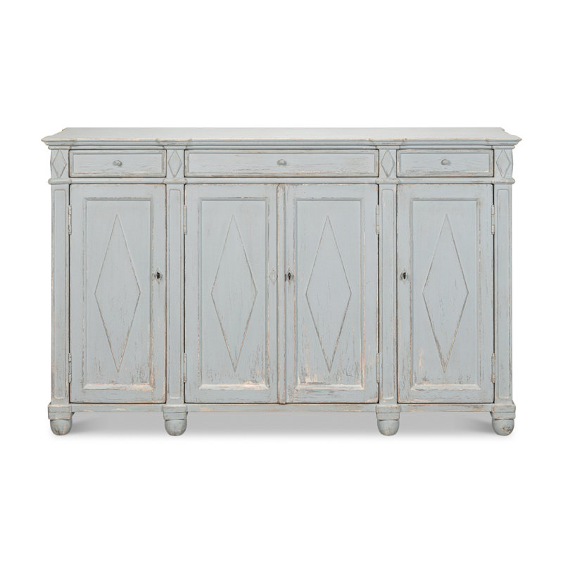 Diamond 65'' W Solid Wood Sideboard, Blue/Gray