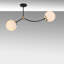 Lustre de style scandinave, structure en métal blanc et noir, 28,3 po x 5,9 po | Hauteur: 14,2 pouces | Type de douille: 2 x E27 de 40 W maximum | Élégant couvercle en verre, parfait pour les salons modernes et les espaces de salle à manger, classé IP20