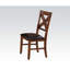 Chaise d'appoint à dossier en forme de «X» Areni en espresso et noyer (ensemble de 2)