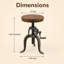 Tabouret pivotant en bois massif Jenaiah
