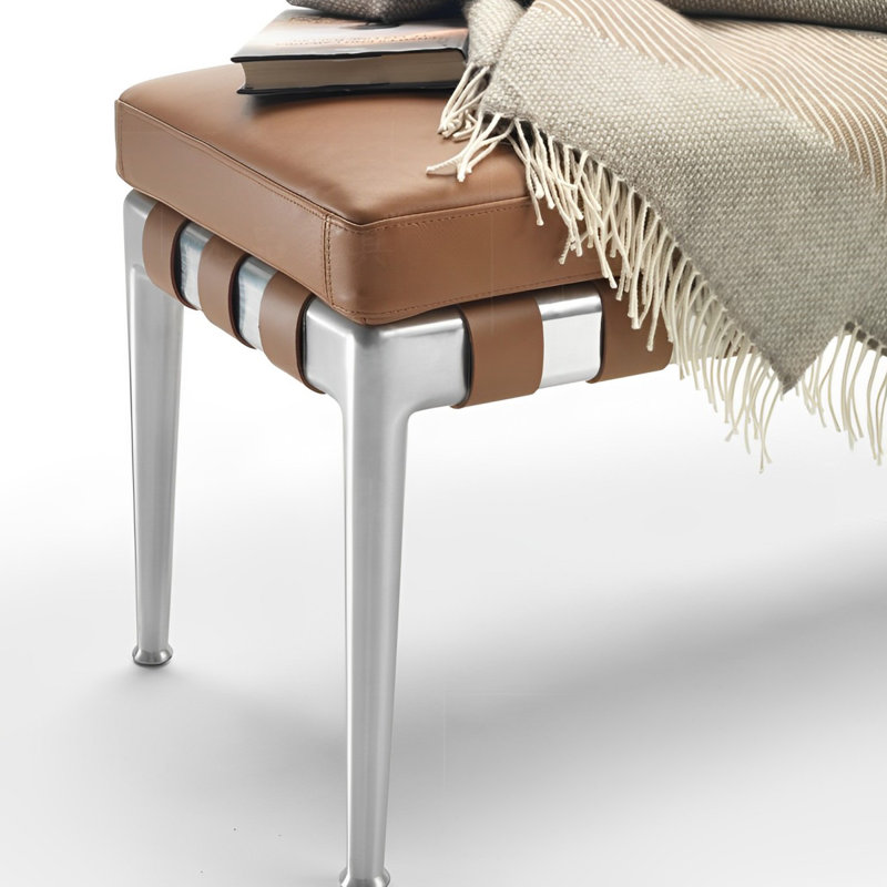 Modern light luxury bedroom bed end stool, 17.71" H x 71.65" W x 15.74" D