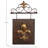 Metal Suspended Fleur De Lis Bronze Wall Decor with Scrollwork Hanger