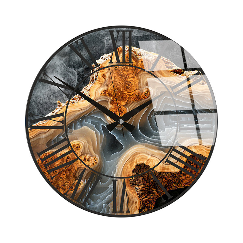 Horloge murale élégante en verre, 15,7 pouces de diamètre | 100% verre avec une épaisseur de 0,16 pouce | Design moderne pour le salon, le bureau et la décoration intérieure | Horloge élégante pour tout mur