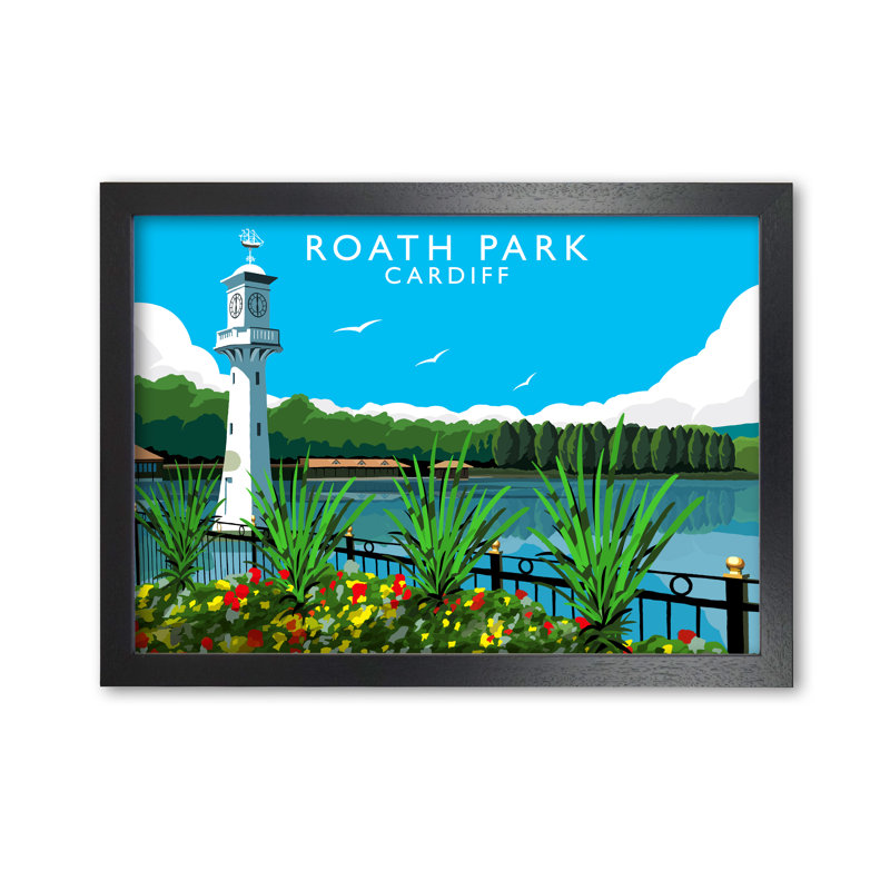 Roath Park Cardiff by Richard O'Neill - Print, Black Framed, 42cm H x 59.4cm W x 3cm D