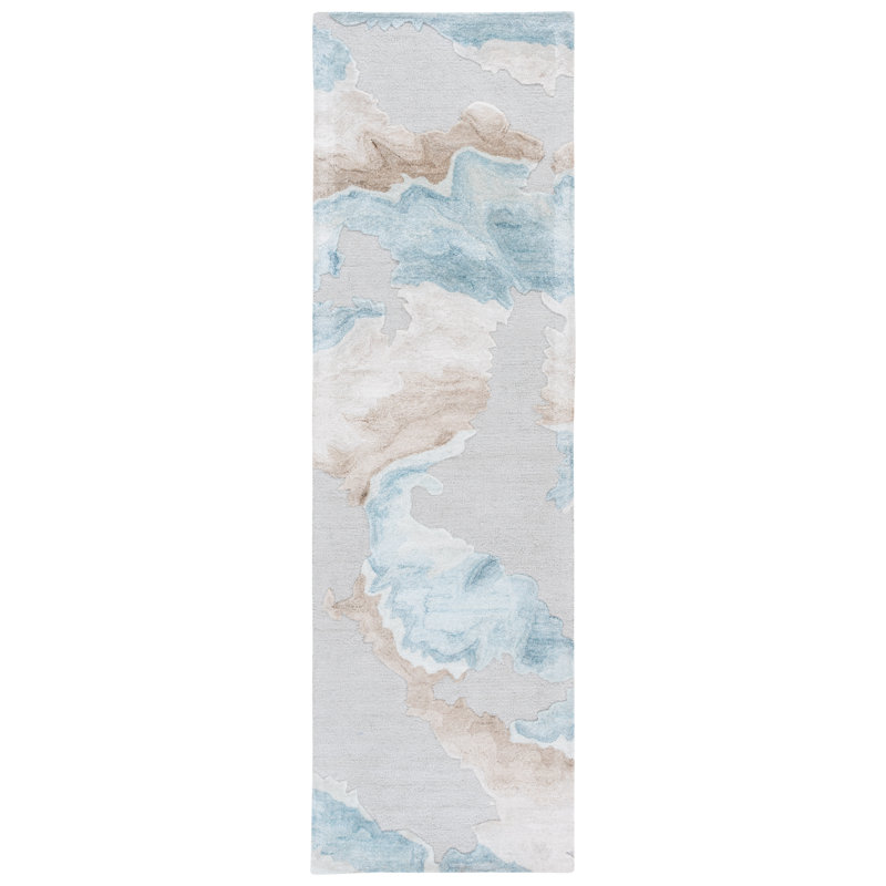 Jariyah Hand Tufted Performance Abstract Rug, Runner 2'3" x 8'