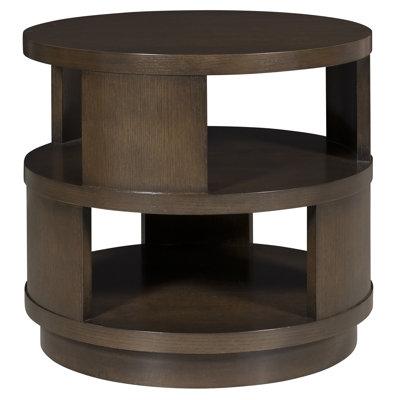 Michael Weiss Middleton Solid Wood Floor Shelf End Table with Storage