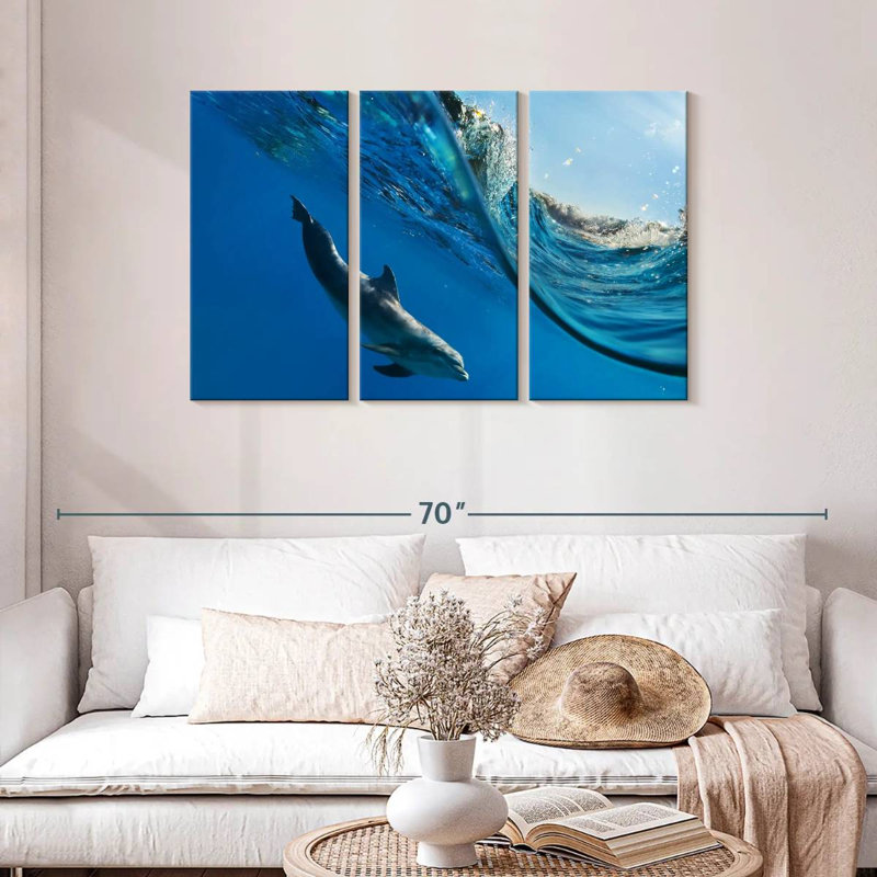 Dolphin Under The Wave, 28" H x 45" W