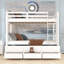 Lit superposé simple en bois avec lit gigogne et tiroirs-1109833061