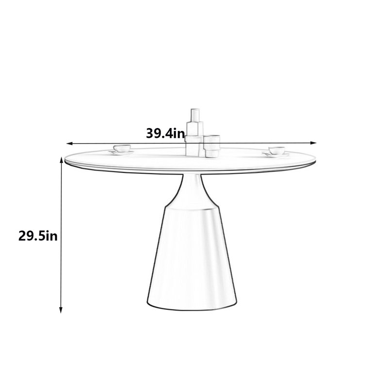 Tyann, H 29,5 po x L 39,4 po x l 39,4 po, Blanc