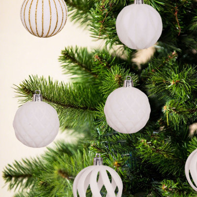 Christmas Decorations 12 Piece Flocked Christmas Balls Christmas Decoration SetMultiple Styles Of Christmas Tree Decorations Can Also Be Used For Other Party